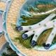 6 antique asparagus plates in Salins faience barbotine