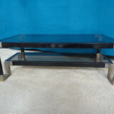 Coffee table metal smoked glasses