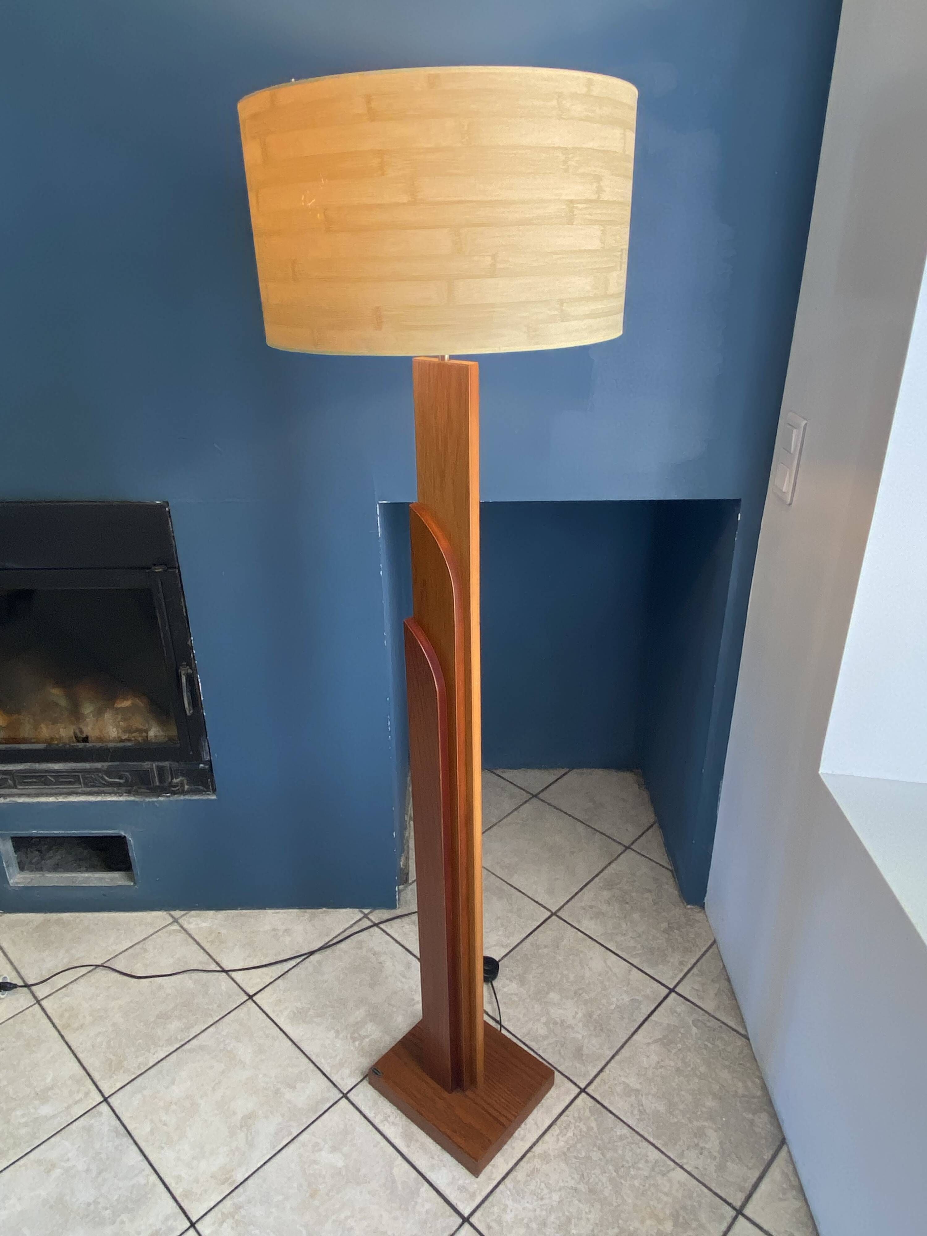 K-lighting vintage 1970s Scandinavian teak floor lamp