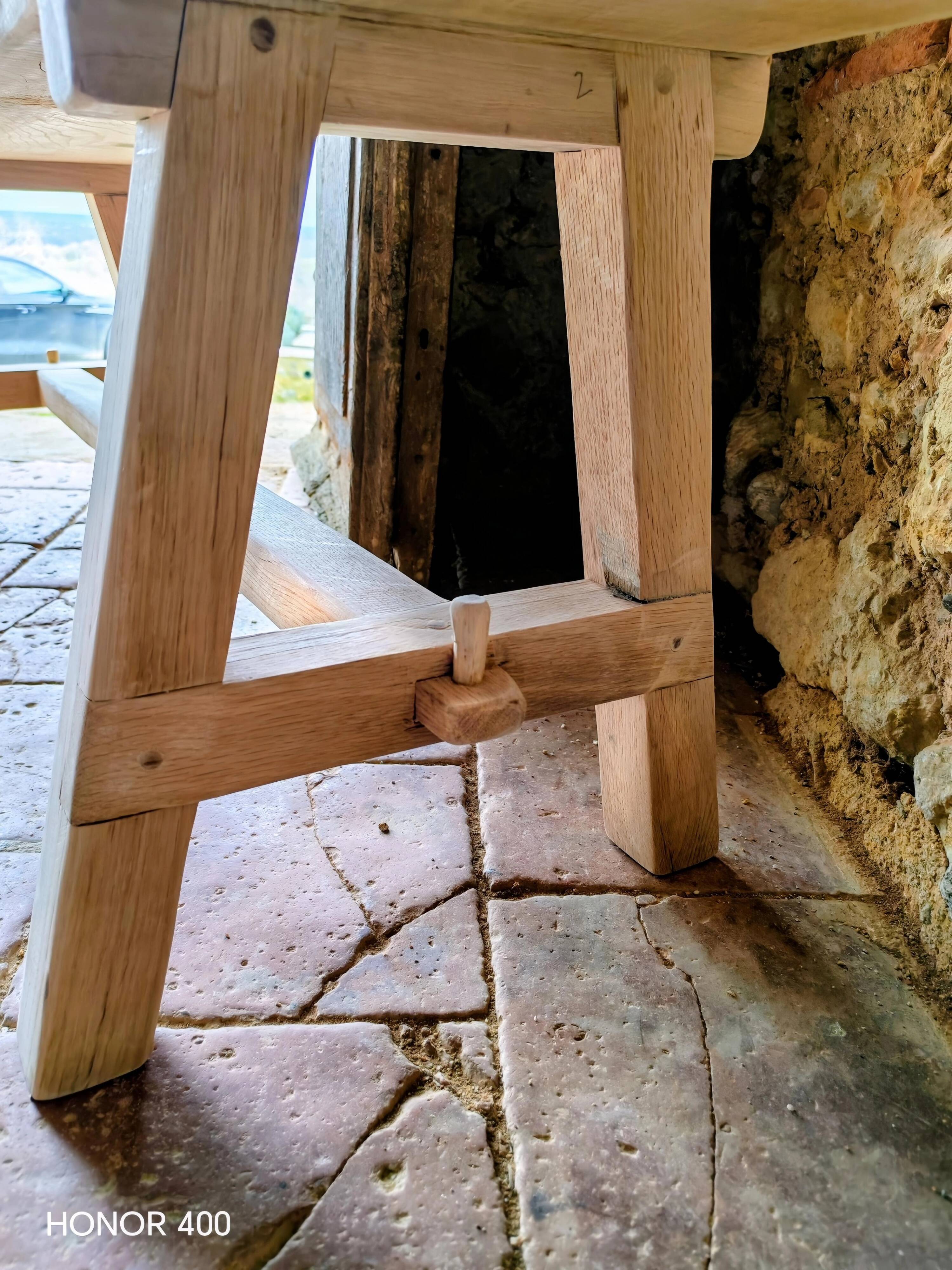 Banc en chêne massif, Rustique,Brut.