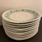 10 cups and 10 saucers in fine porcelain bernardaud cie, limoges for christofle, model eridan