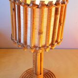 Rattan lamp by Louis Sognot 1950s