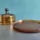 French vintage amber glass cheese dish
