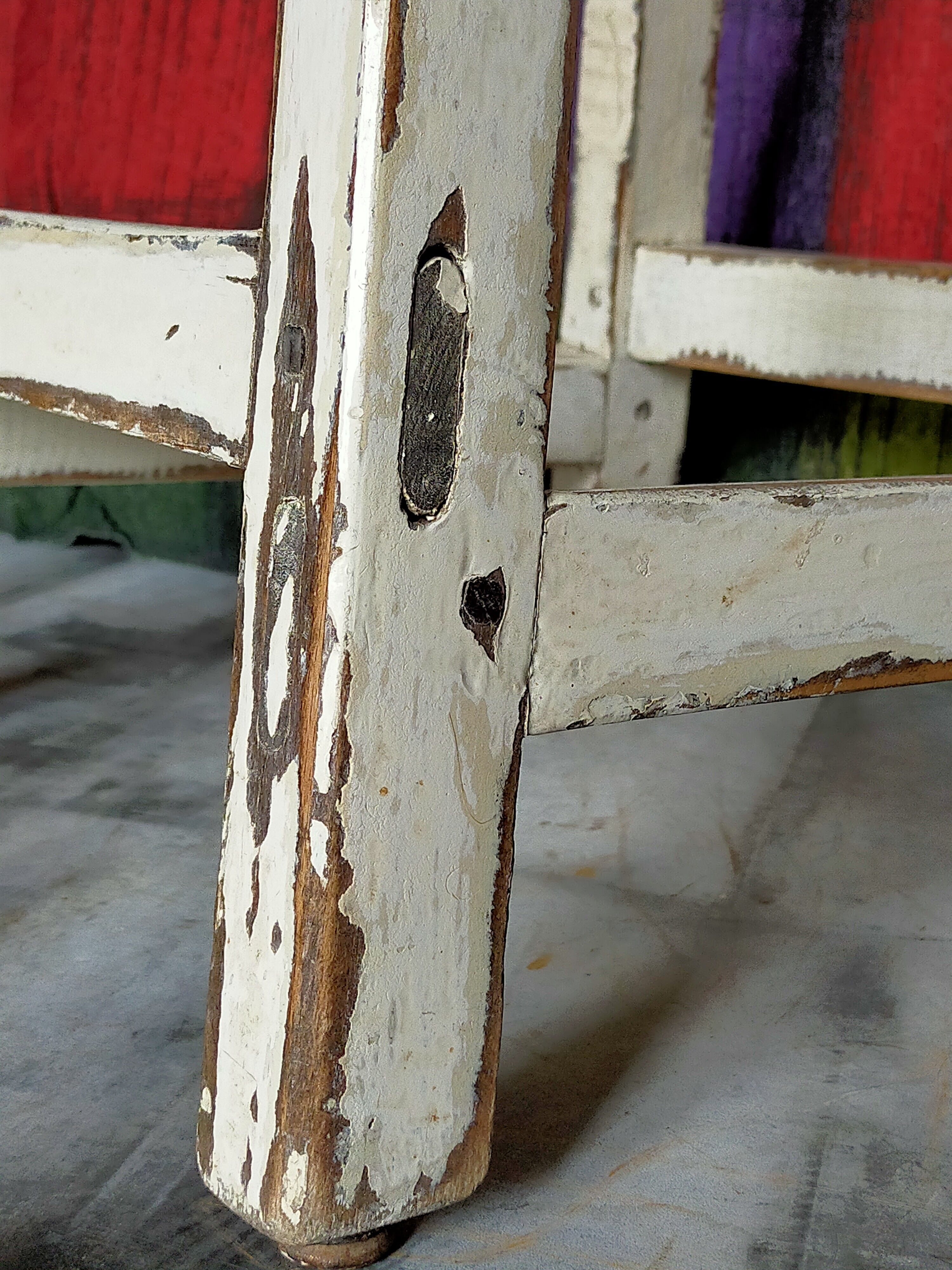 Old patinated workshop stool