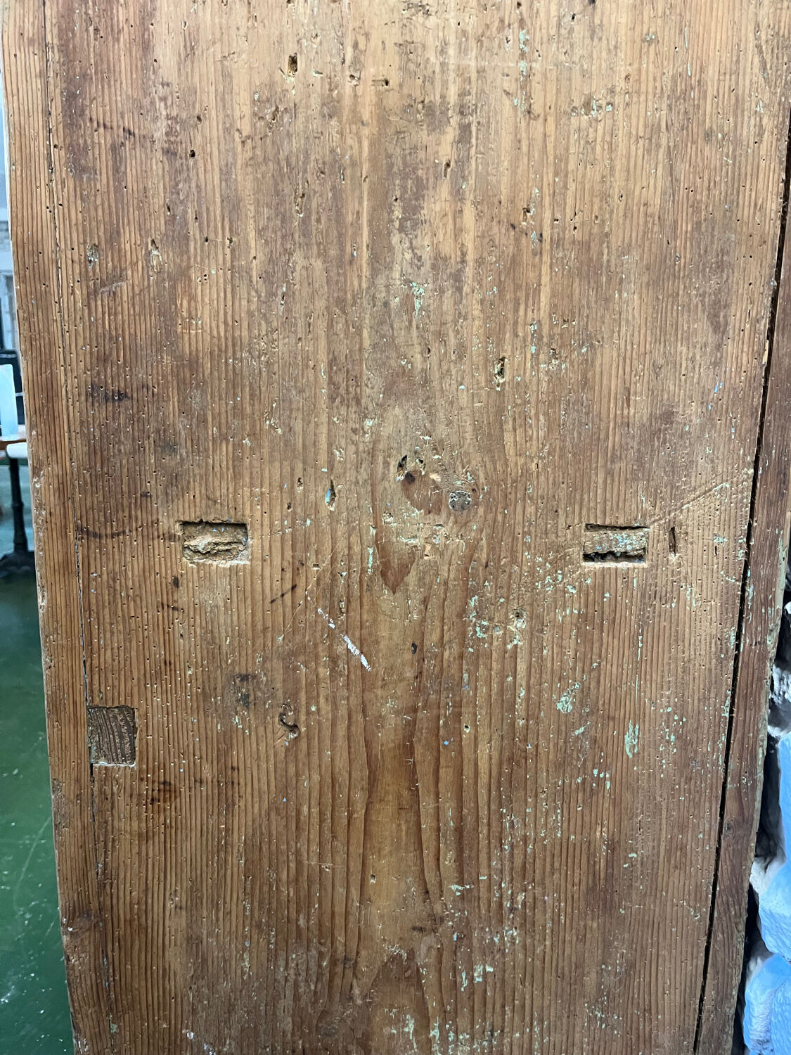 Eighteenth-century regional pine wardrobe.