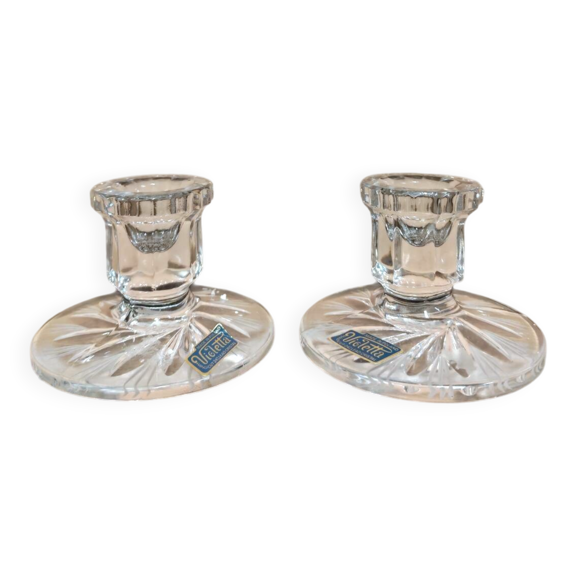 Pair of crystal candlesticks