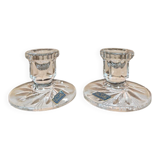 Pair of crystal candlesticks