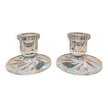 Paire de bougeoirs en cristal