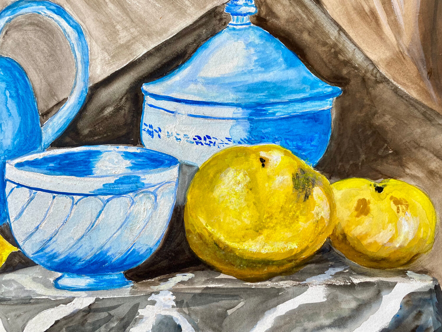 Dessin aquarelle nature morte