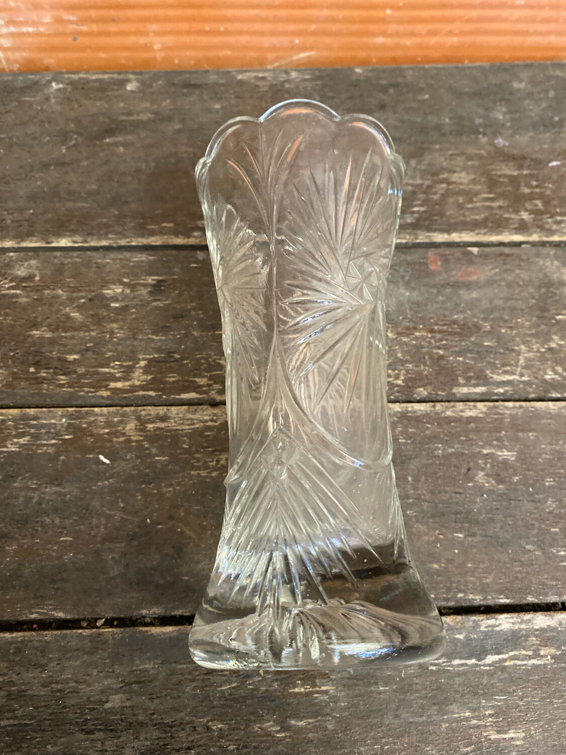 Vintage 1970s Moulded Glass Vase Made in Germany