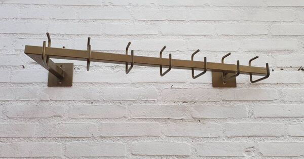 Porte-manteau mural en métal Bony design 1980s