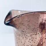 Blown glass pitcher, bubbled