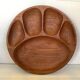 Scandinavian-style teak tray with compartments