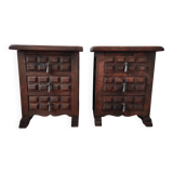 Pair of 1950s Brutalist bedside tables