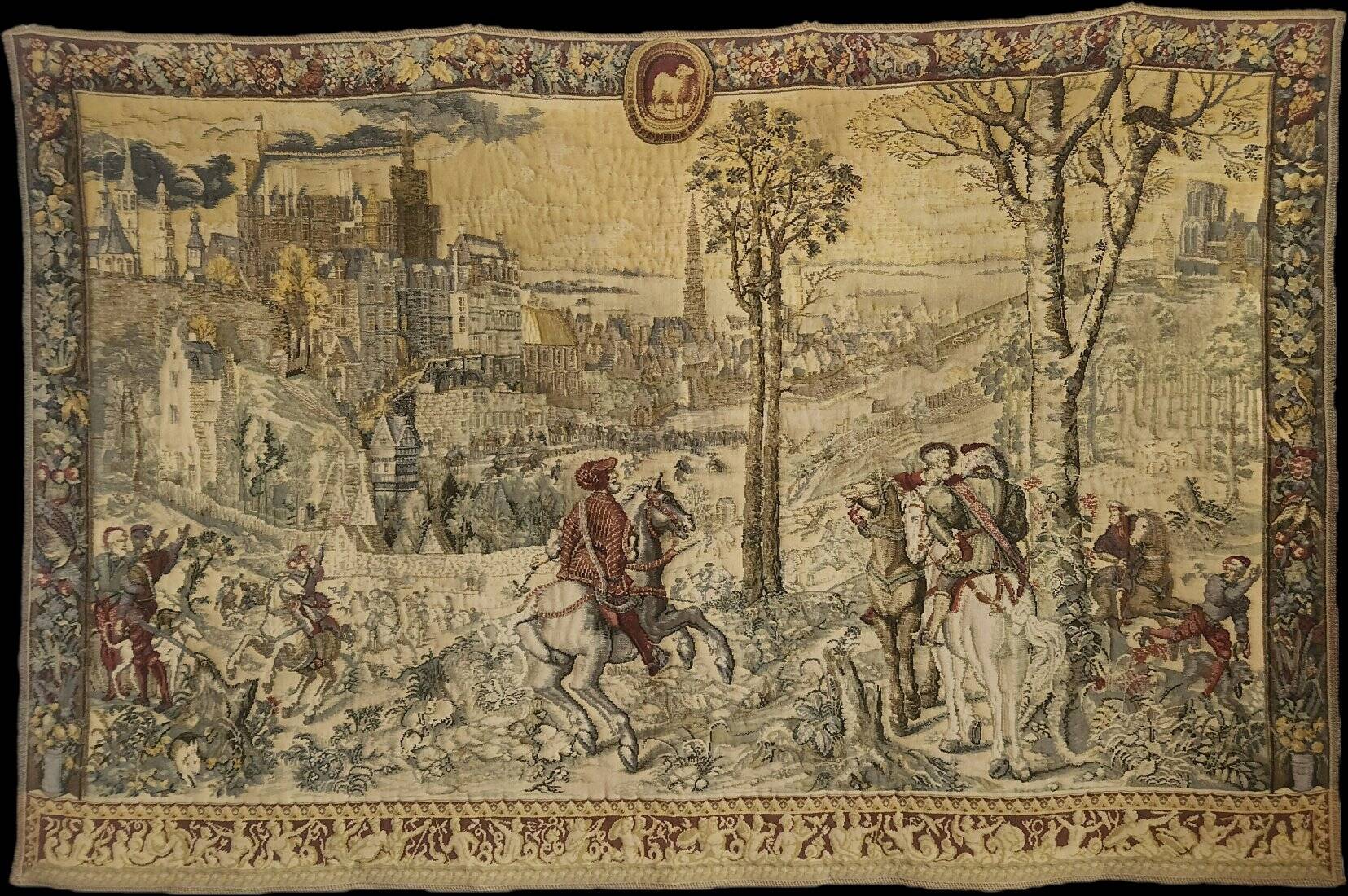 Medieval Hunts of Maximilian wool Jacquard tapestry gobelin Brussels