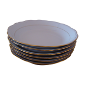 6 assiettes creuses en porcelaine fine signées Ph. Deshoulières
