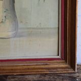 Huile sur toile ancienne bouquet de fleurs