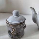 Stoneware tea set with swan decor – Hygge & Lagom spirit