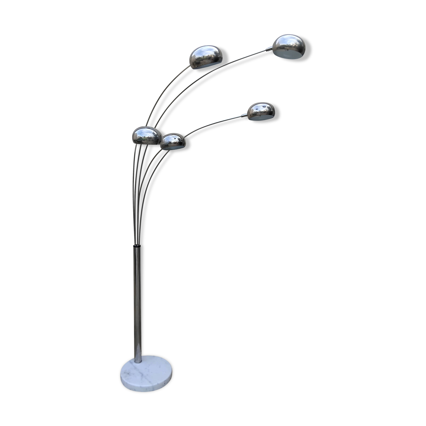 Lily of the valley floor lamp with 5 branches, vintage Italian design.