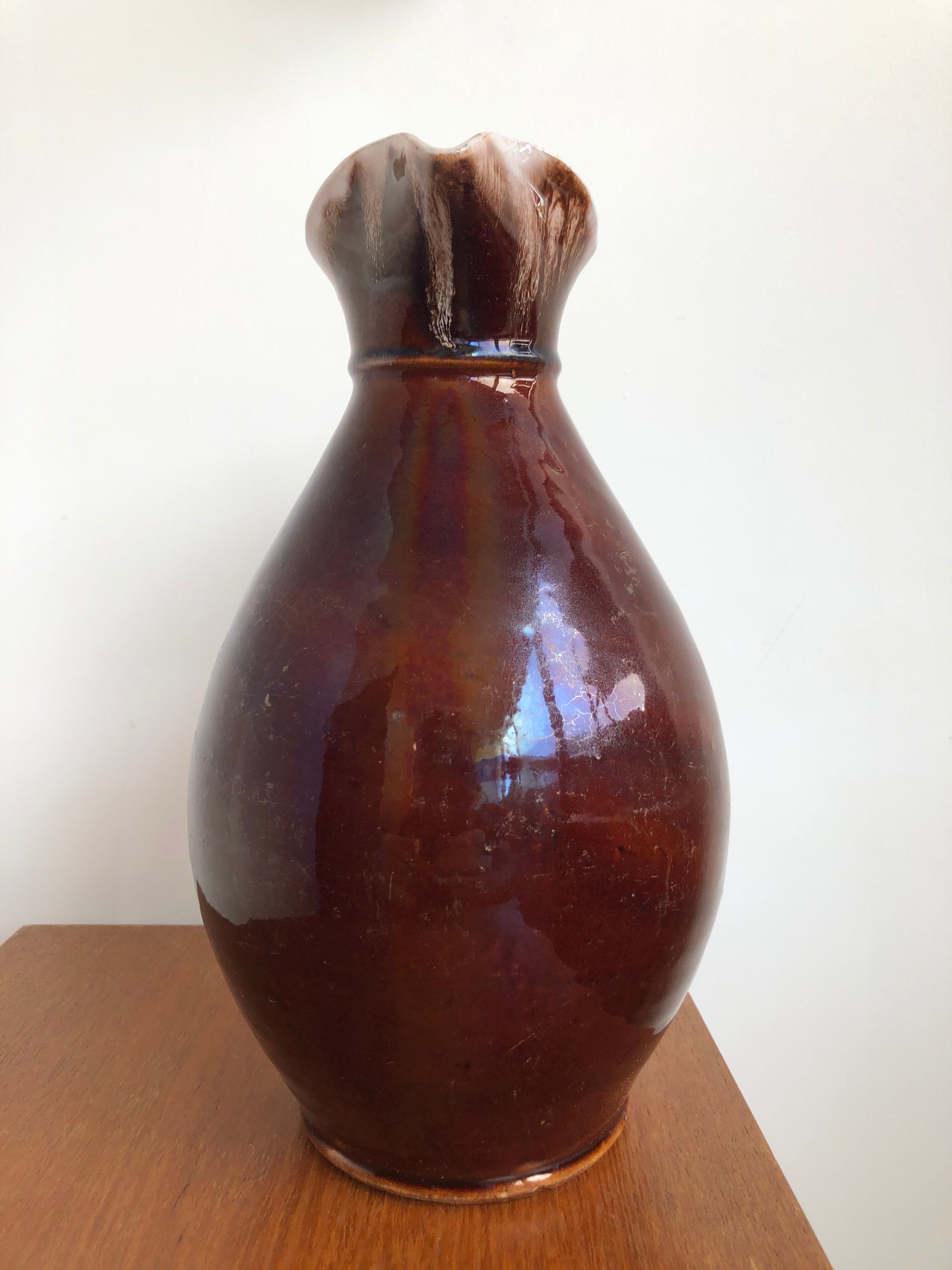 Enamelled terracotta pitcher 1960s