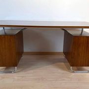 Vintage Bauhaus Oak Veneer Desk from Mücke & Melder, 1940s