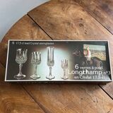 Cristal d’Arques Longchamp – Set of 6 stemmed glasses n 3 – Vintage 24% PbO