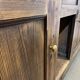 Early 20th-century oak bar counter with period zinc and tin cladding.