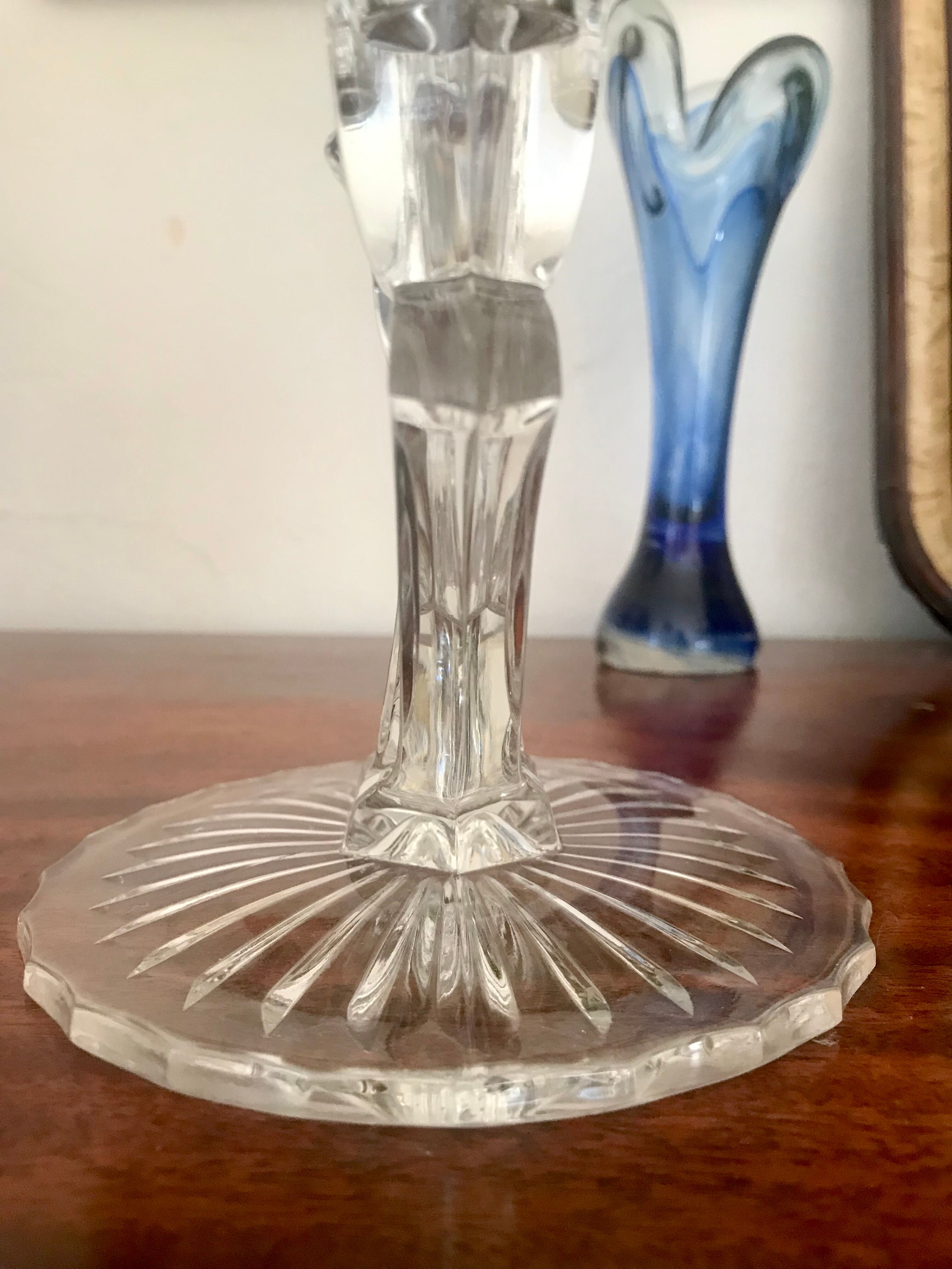 Pair of crystal candlesticks