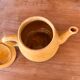 Ochre coffee set signed G. Platon Vallauris
