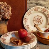 Six antique plates opaque porcelain from GIEN, service "Osborne"