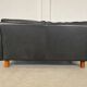 Vintage retro danish mogens hansen 2 person black leather sofa