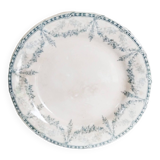 Round serving dish on Creil and Montereau earthenware pedestal, Labrador