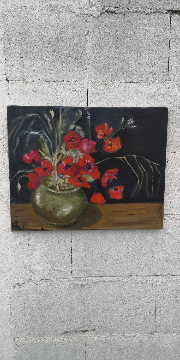 Oil on poppy canvas