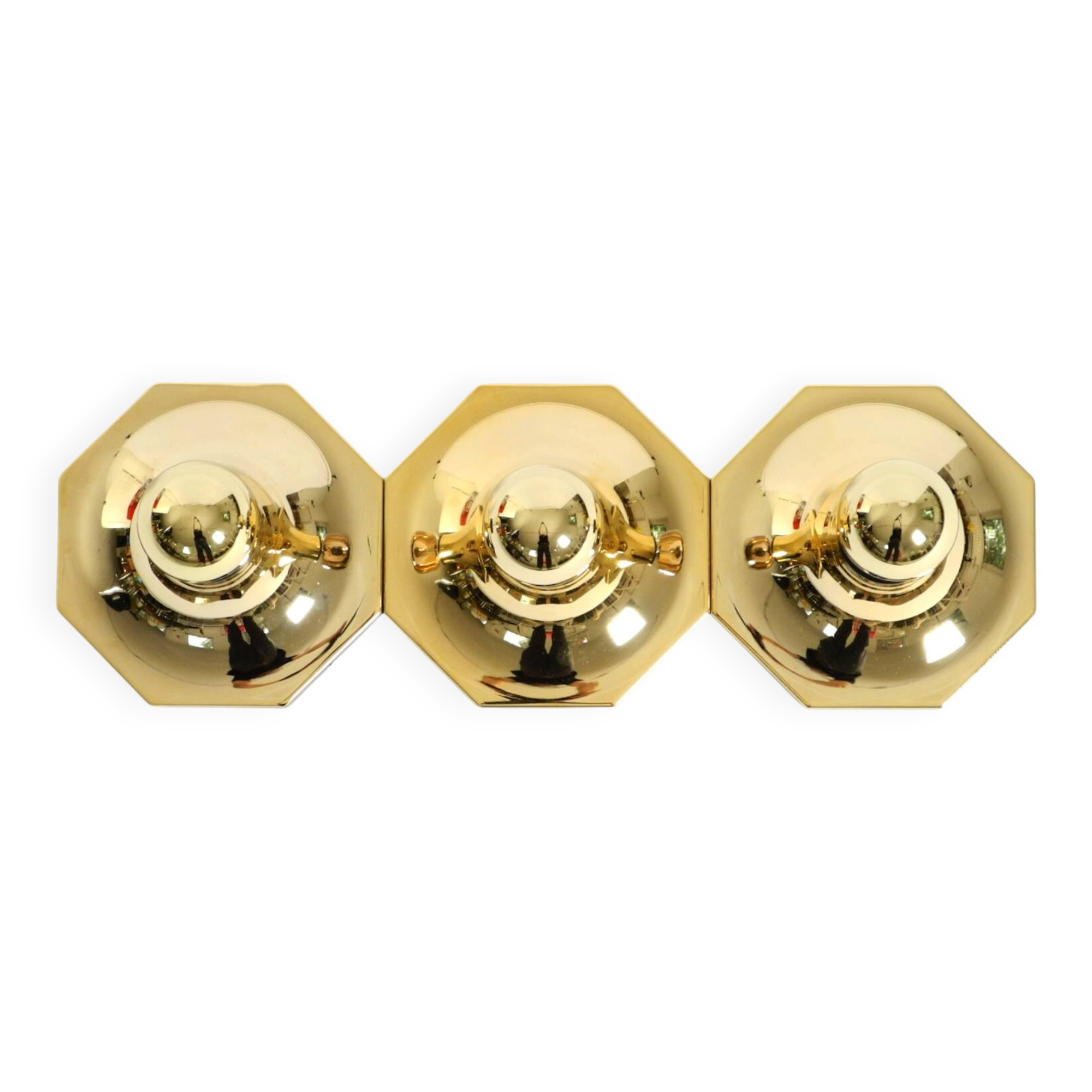 Set of three 1970s wall or ceiling lamps by Motoko Ishii for Staff Leuchten