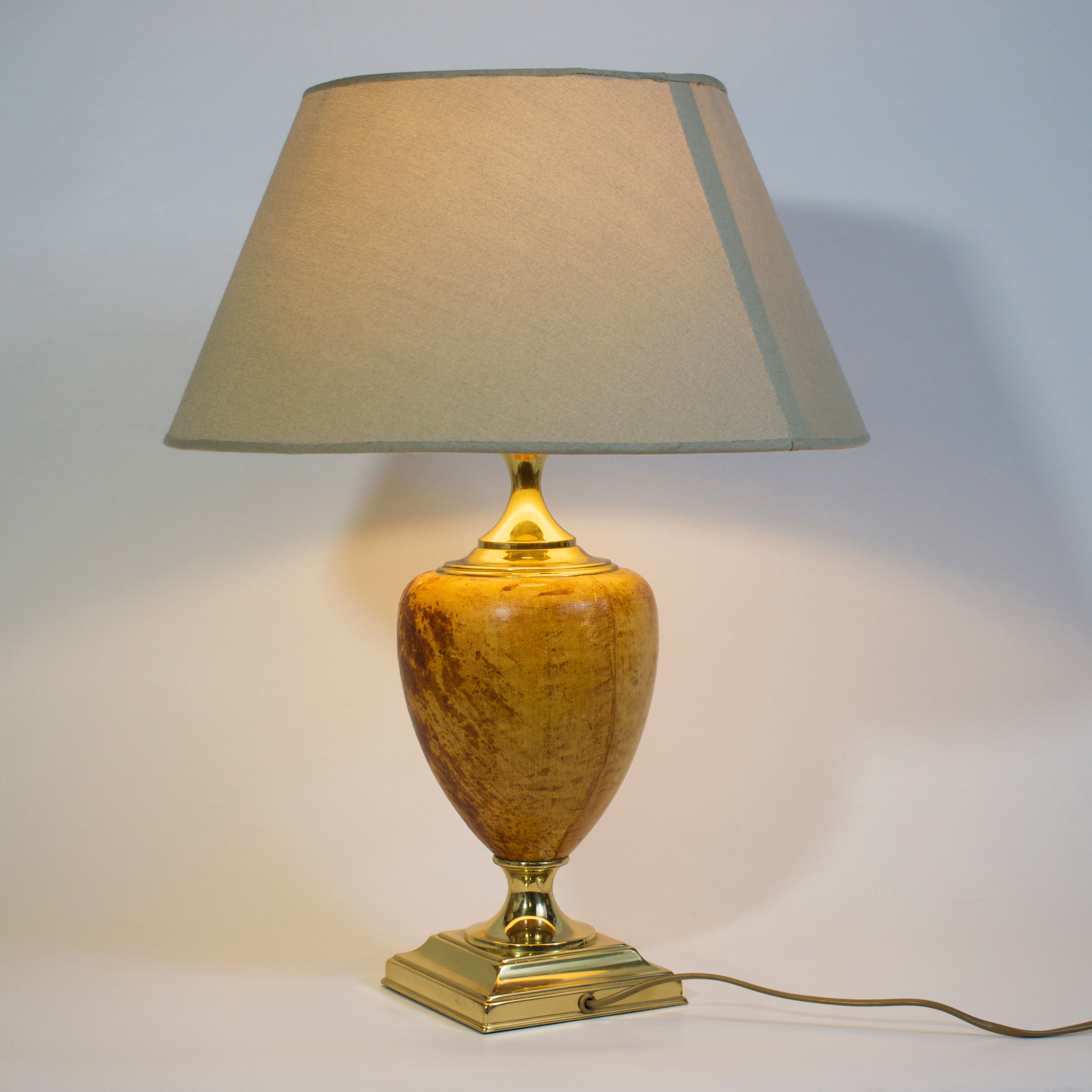 Lamp made of brass and peccari leather