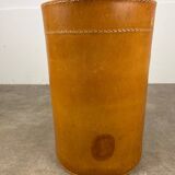 Danish leather wastepaper basket by Torben Orskov in Adnet style