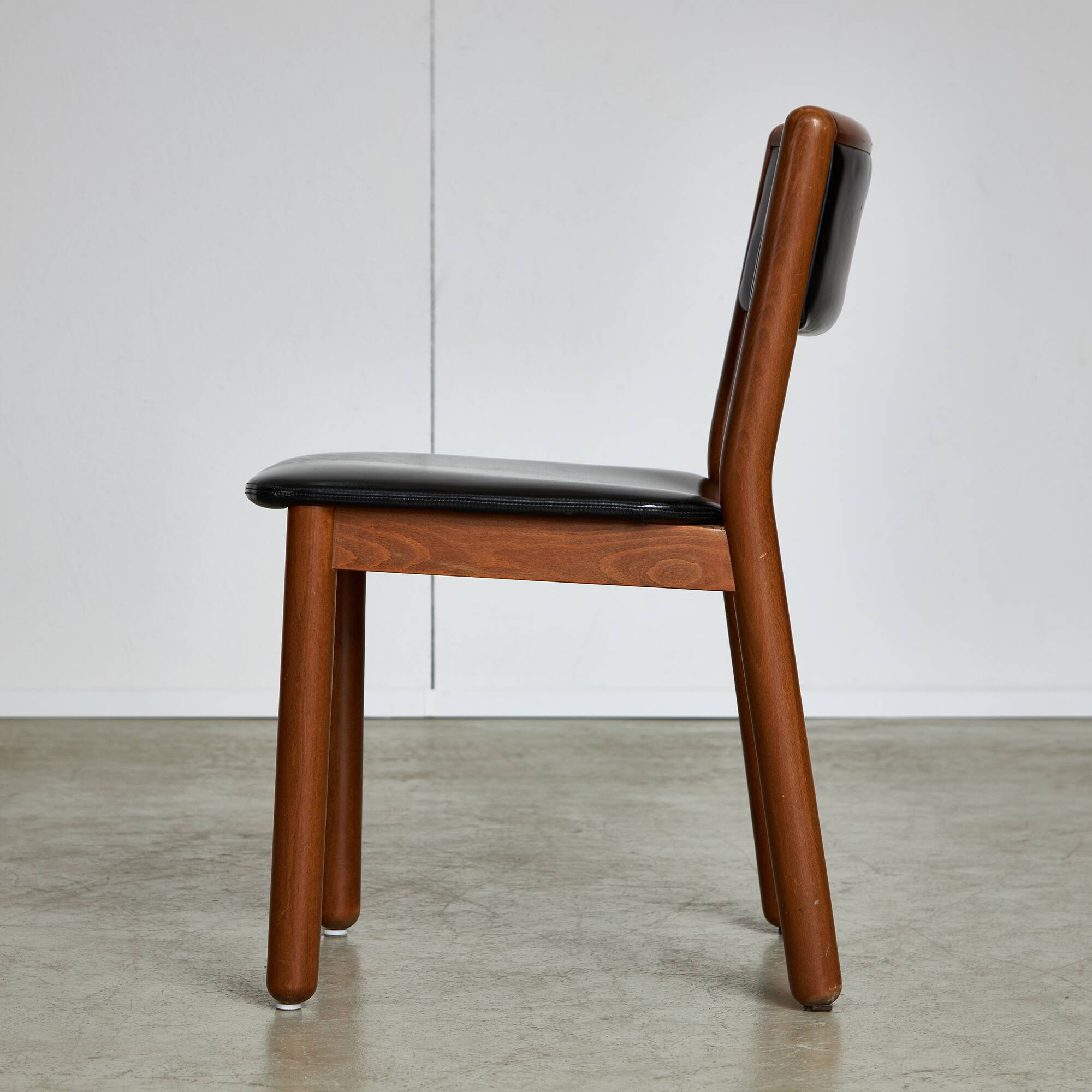 Set of Italian Leather Glossy Finish Chairs