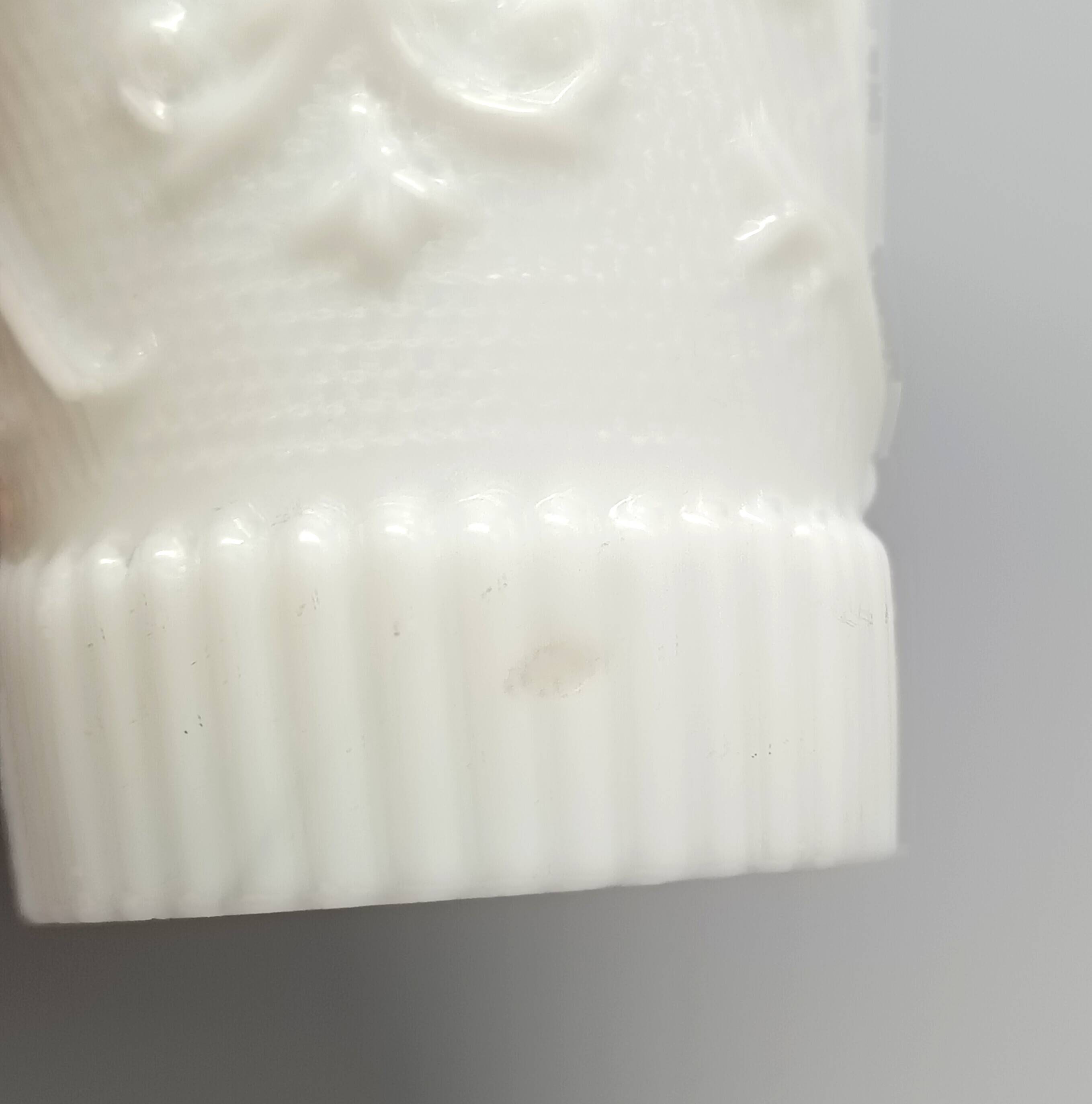 Pair of small antique white opaline fairground vases, vintage, french