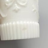 Pair of small antique white opaline fairground vases, vintage, french