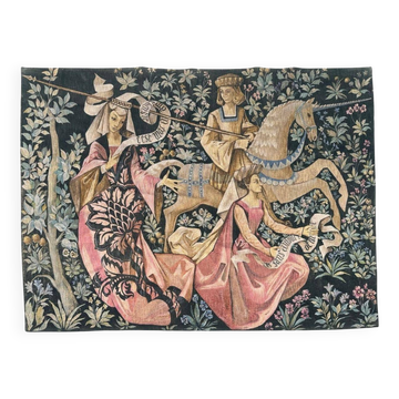 Vintage tapestry hand-screen printed in France