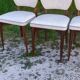 Set of 4 vintage Scandinavian design chairs – 1960s/70s – stained wood