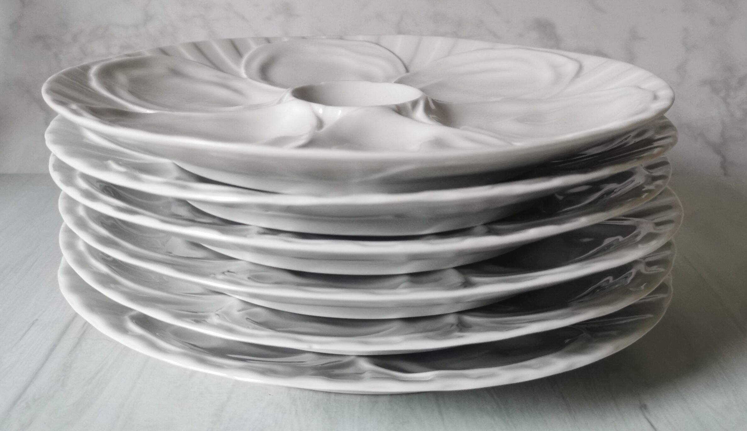 Ensemble de 6 assiettes Pillivuyt porcelaine blanche