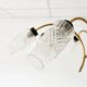 Lustre vintage en laiton et bois