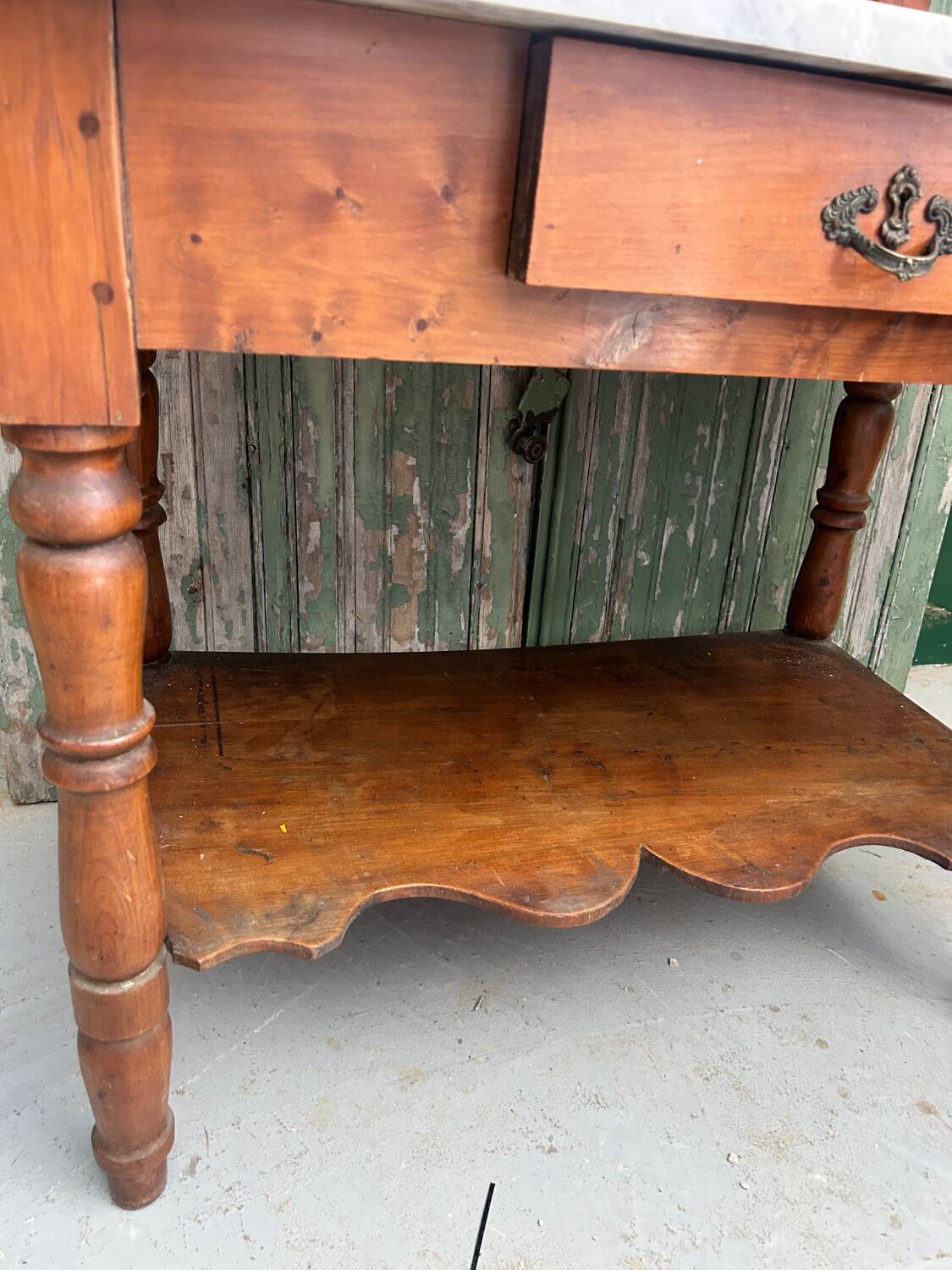 Wood and marble washstand – late 19th century