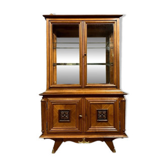 magnificent Art Deco period bookcase in light walnut circa 1930-1940
