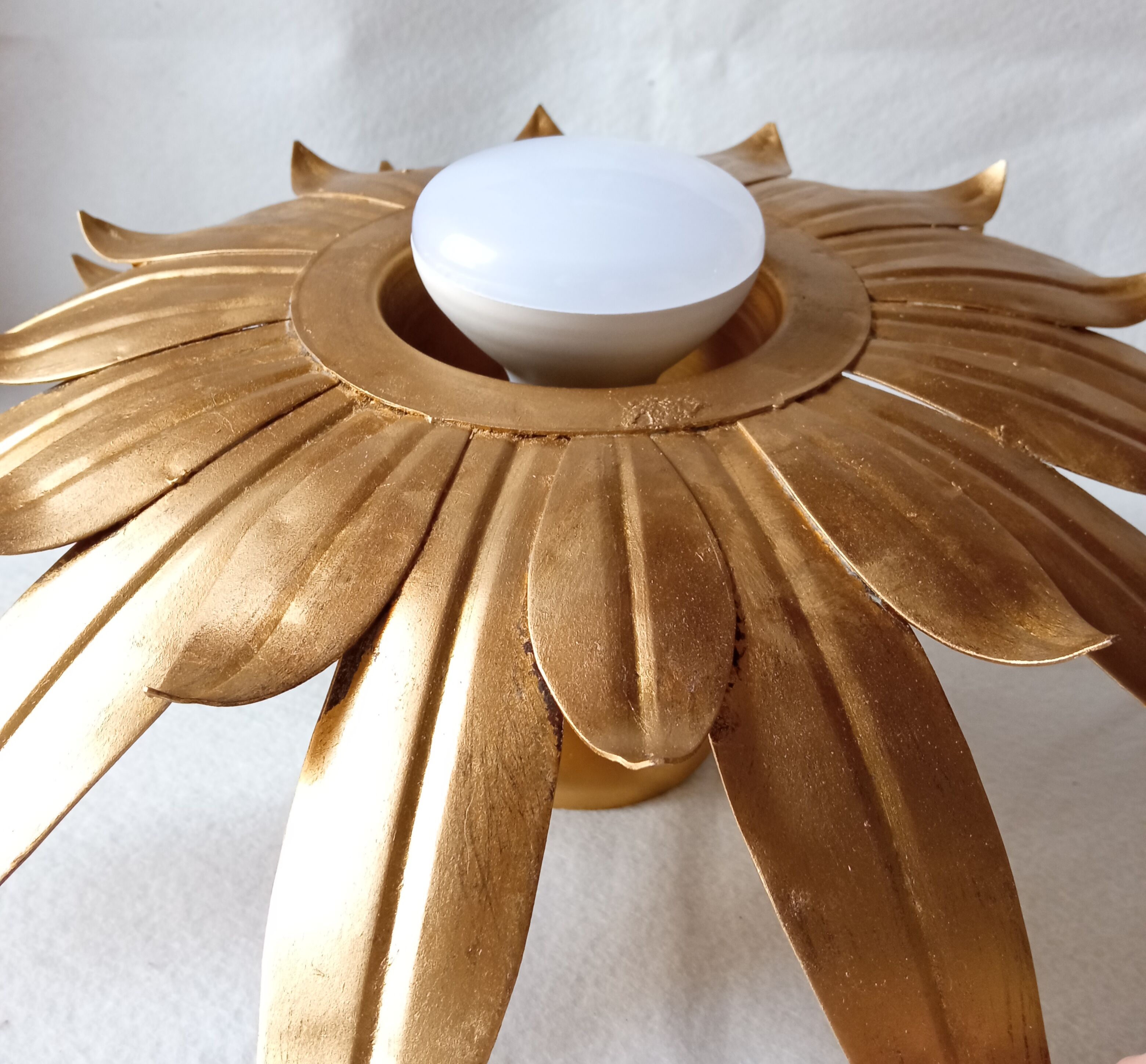 Plafonnier métal doré vintage