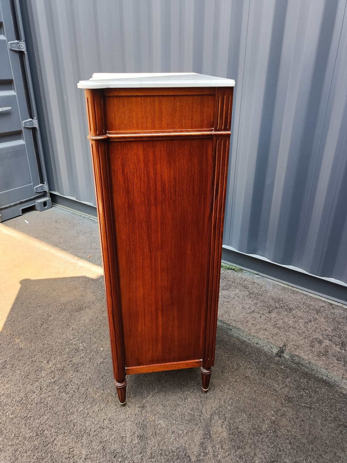 Louis XVI marble top chest of drawers