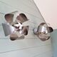 Pair of Space Age wall sconces in chrome metal, 1970s