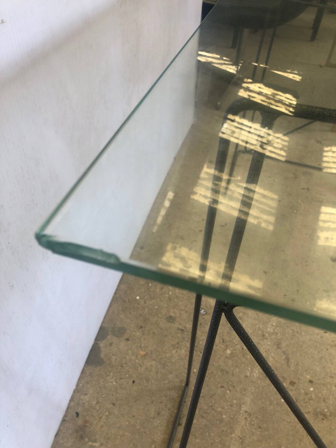 Glass trestle desk
