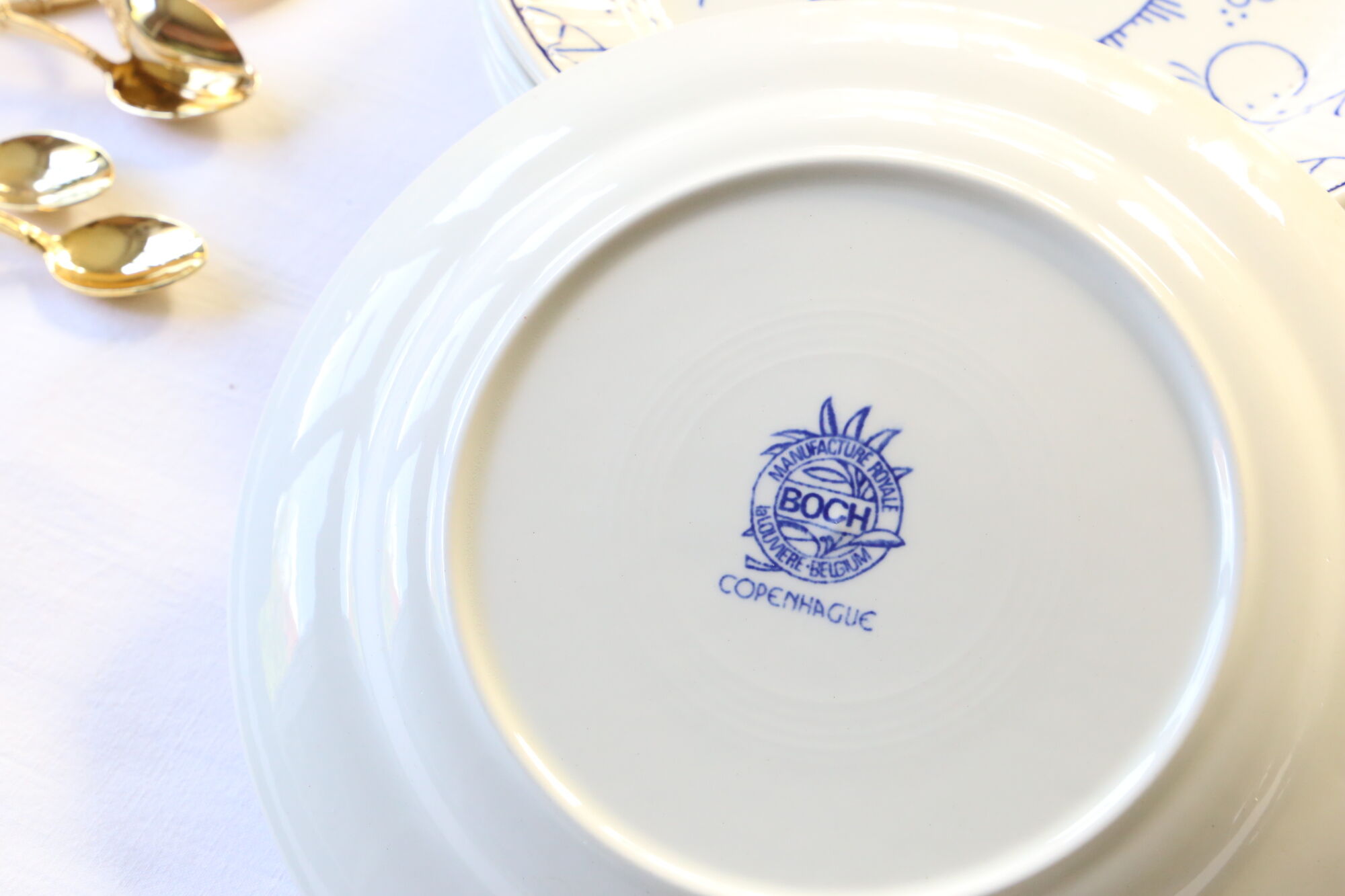 Set of 6 dessert plates Boch La Louvière Belgium, vintage, Belgium